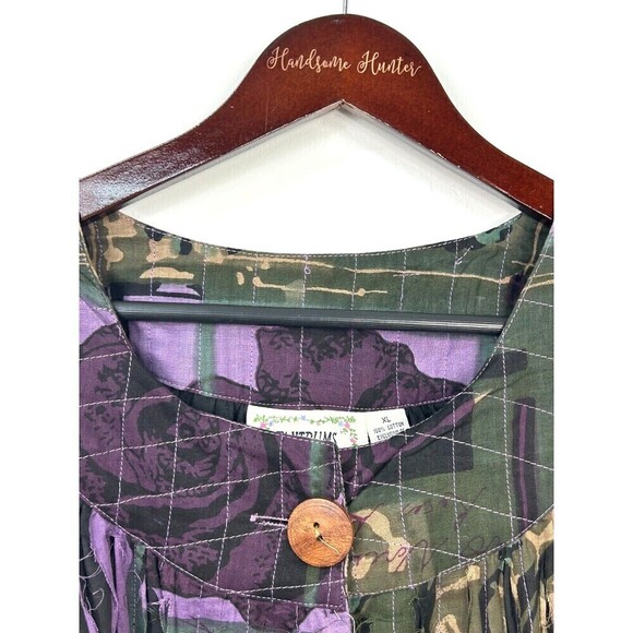 Tantrums Womens Size XL Purple Jacket One Button Babydoll 3/4 Sleeve Artsy E2 - Picture 5 of 11